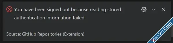 VSCode - Fix You have been signed out because reading stored authentication information failed