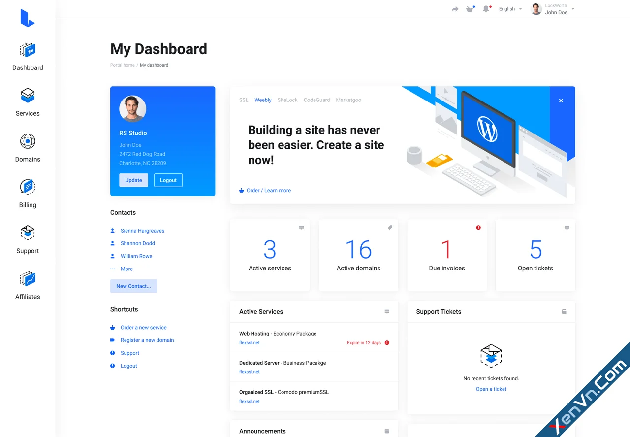 Lagom WHMCS Client Theme
