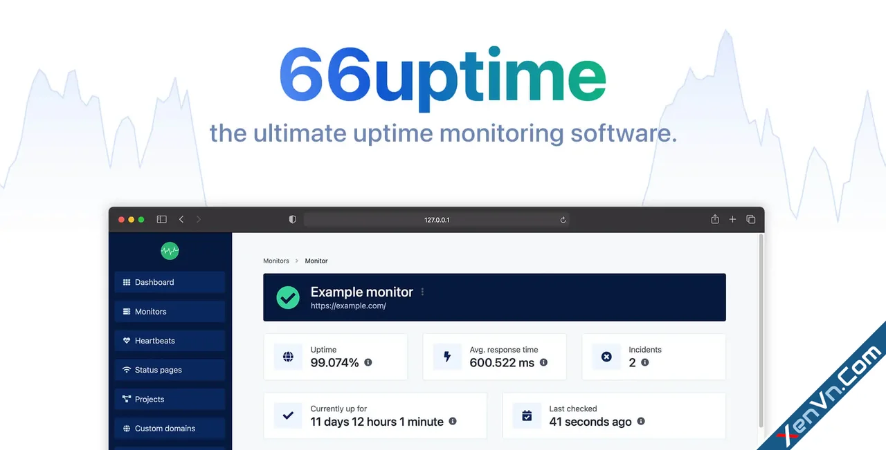 66uptime - Uptime & Cronjob Monitoring software.webp