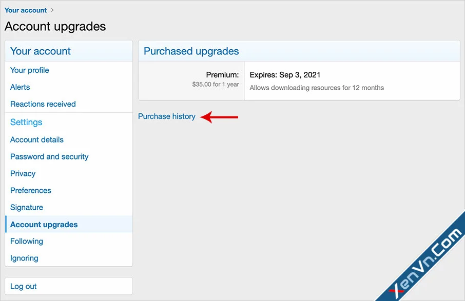 Account upgrade purchase history - Xenforo 2.webp
