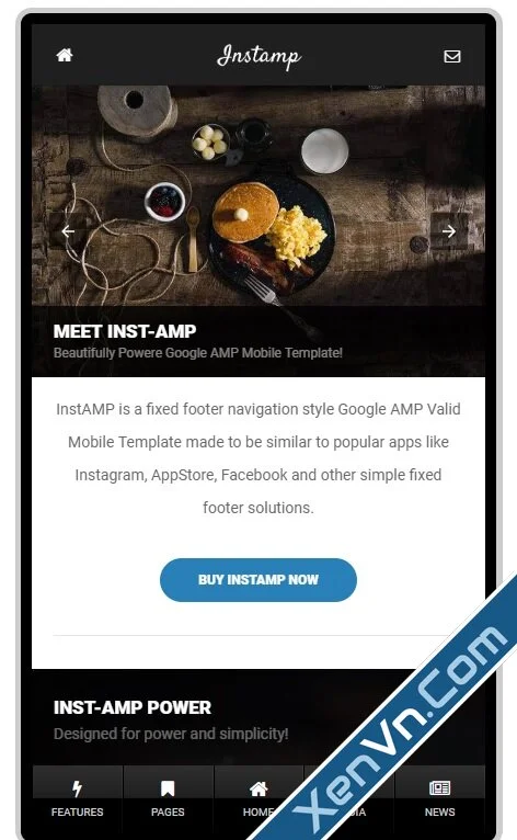 AMP Insta Mobile - Mobile Google AMP Template.webp