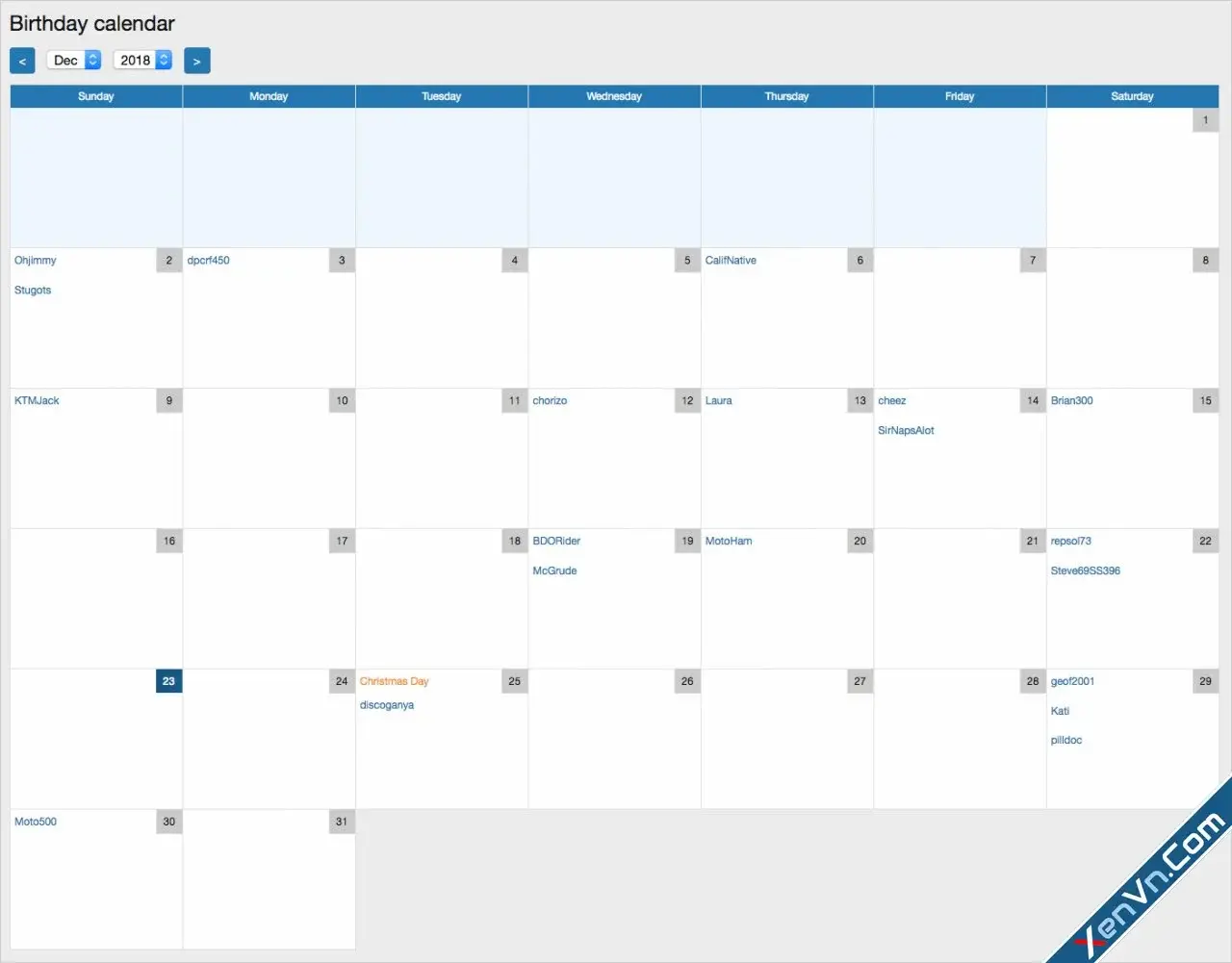 AndyB - Birthday calendar - Xenforo 2-1.webp