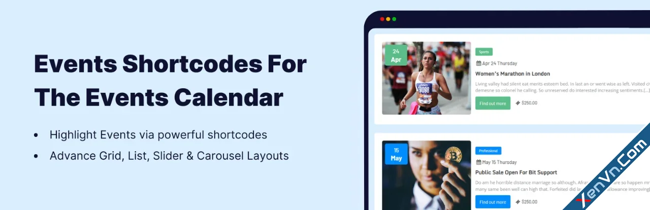 Events Shortcodes For The Events Calendar.webp