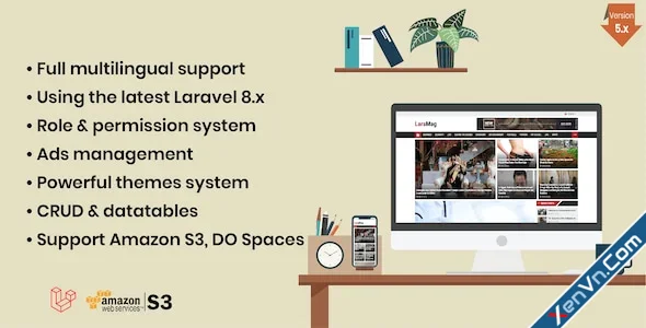 LaraMag - Laravel News & Magazine Multilingual System.webp