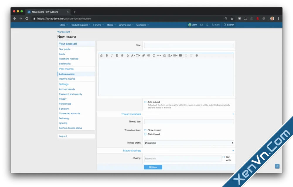 [Liam W.] Post Macros Xenforo 2 5.2.1