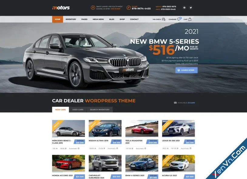 Motors - Car Dealer WordPress Theme for sale and rental of automobiles.webp