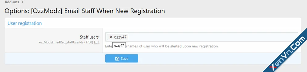 [OzzModz] Email Staff When New Registration - Xenforo 2.webp