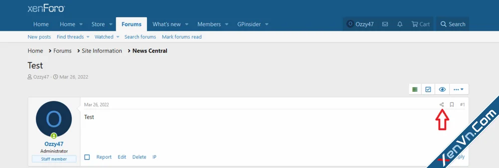 [OzzModz] Remove Post Share Icon - Xenforo 2.webp