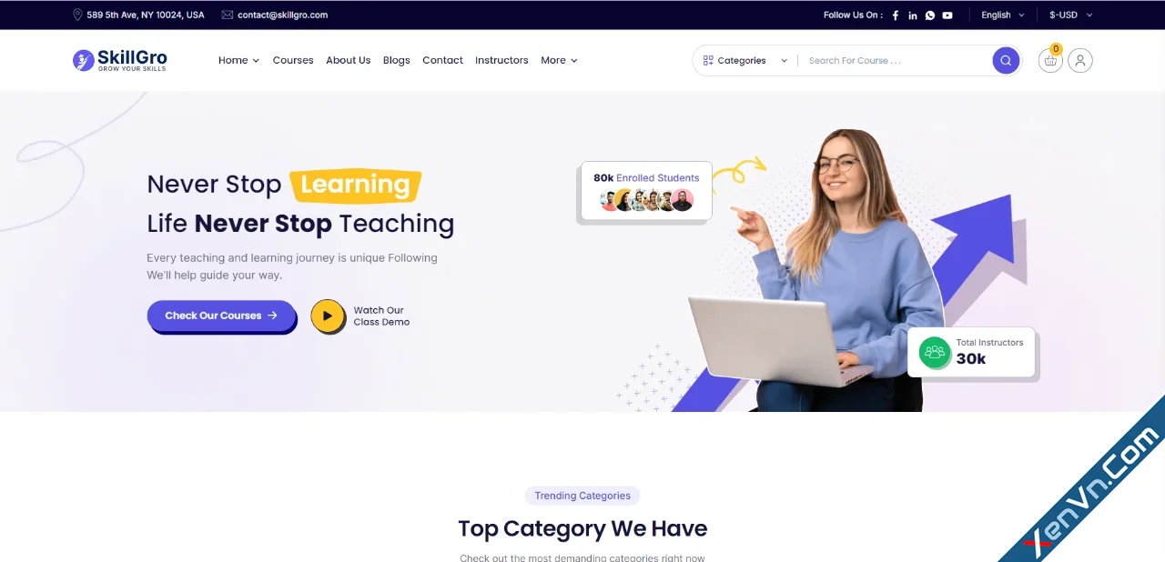 SkillGro LMS - Course & Learning Management System Laravel Script-1.webp