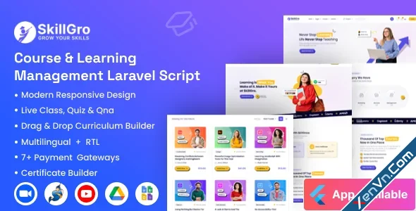 SkillGro LMS - Course & Learning Management System Laravel Script.webp