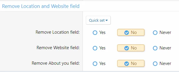 xenforo 2 Remove Location, Website and About you field.webp