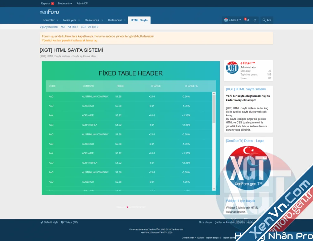 [XenGenTr] HTML Page system Xenforo 2 2.0.0