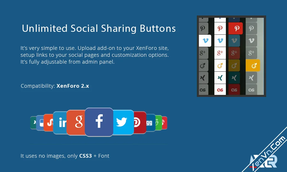 [XTR] Unlimited Social Sharing Buttons - Xenforo 2.webp