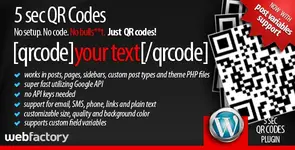 5sec QR Codes v1.2 - WordPress QR Code Generator