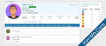 [TH] User Profile Notes 1.0.0 - XenForo 2 Profile Notes