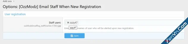 [OzzModz] Email Staff When New Registration - Xenforo 2