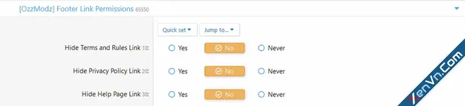 [OzzModz] Footer Link Permissions - Xenforo 2