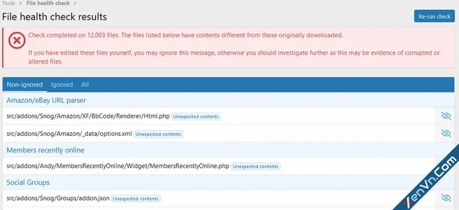 [OzzModz] Ignore Files From Health Check - Xenforo 2