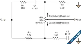 A Simple Audio Tone Control Circuit (Single-Adjustment)