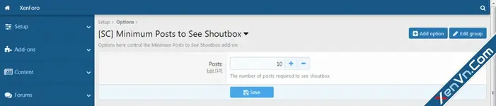 [SC] Minimum Posts to See Shoutbox - Xenforo 2