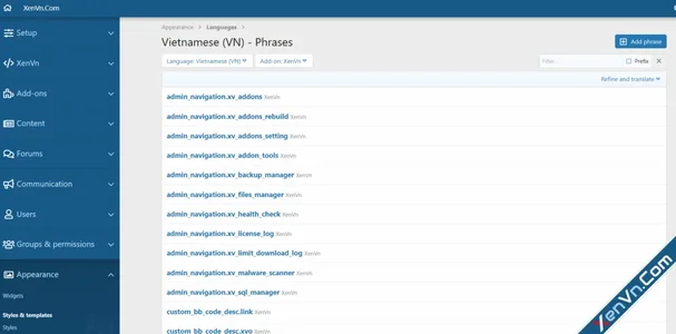 How to create language translations for Xenforo addon