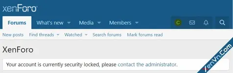 Security Lock: User must contact admin - Xenforo 2