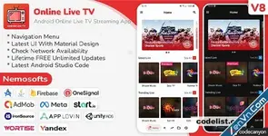 Android Online Live TV Streaming v8.2 – Android Online Live TV Streaming v8.2 Site Script Download