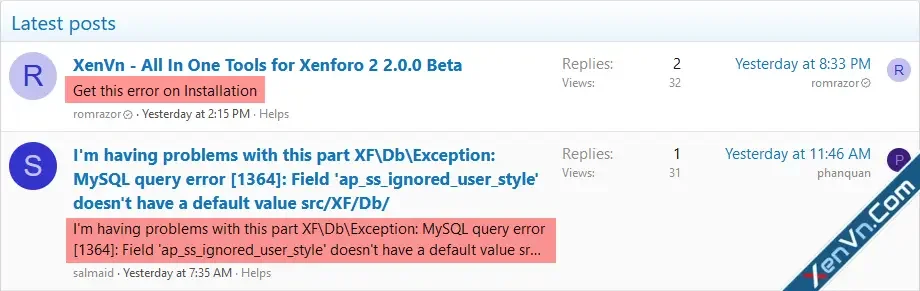 Effect of XenVN Add-on on What's New