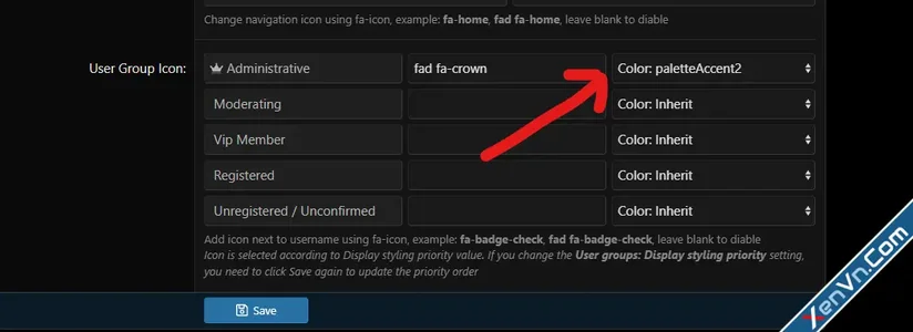 change style priority in xenvn tools User Group Icon?