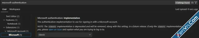 Visual Studio Code Requires You to Sign In to Sync Even When You're Actually Logged In