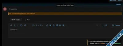 Post Thread Limit Daily by Olakunlevpn - Xenforo 2