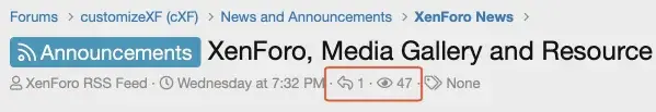 [cXF] Replies and Views on thread view - Xenforo 2