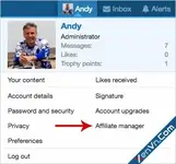 AndyB - Affiliate manager - Xenforo 2