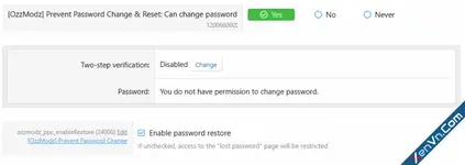 [OzzModz] Prevent Password Change & Reset - Xenforo 2