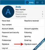 AndyB - Signature search - Xenforo 2